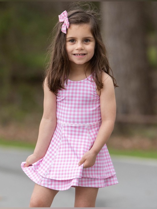 Sugar Bee Clothing Other - Sugar Bee Clothing Ruffle Tennis Dress Pink Gingham size 4T